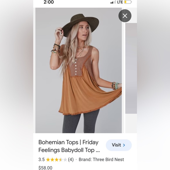 POL Friday feelings babydoll top L Three birds nest. - Picture 2 of 7